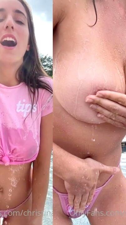 Christina Khalil Wet T Shirt Strip Nude Video Leaked Celebwhore